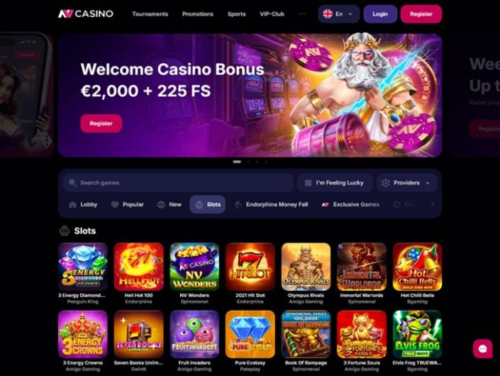 NVCasino – Bonuspagina met welkomstaanbod